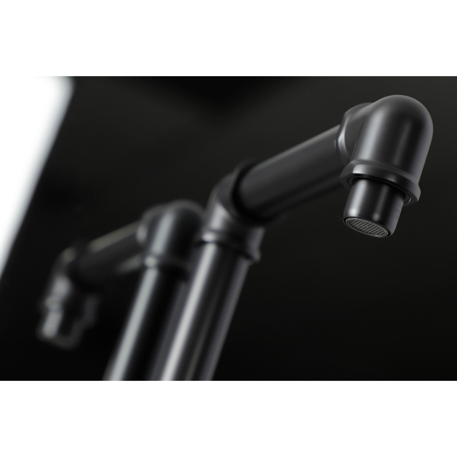 Kingston Sona KSD144RXMB - Belknap One-Handle 1-Hole Bathroom Faucet with Deck Plate and Push Pop-Up Drain, Matte Black — thumbnail 3